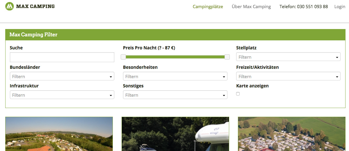 Campingplatz Buchungsportal Maxcamping