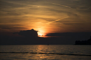 Camping Slowenien Sonnenuntergang am Meer