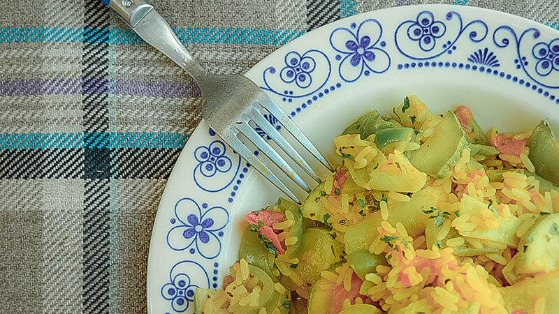 Leckere Geamüsepfanne ein Campingrezept
