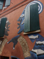 EIne Hauswand in Dozza, Italien