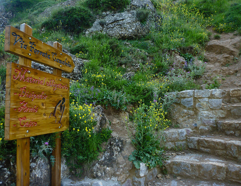 Einstieg Klettersteig in Mogrovejo, Kantabrien