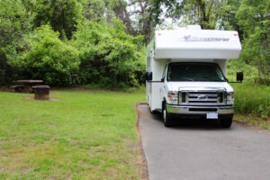 Mit dem Wohnmobil auf einem staatlichem Campingplatz in den USA