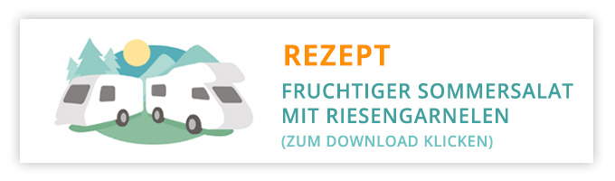 Rezept - Salat mit Nektarinen und Riesengarnelen - CADAC Campinggrill