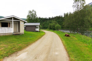 Campinghütten auf einem Campingplatz in Norwegen