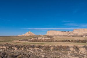 Sandsteinformationen in Bardenas Reales in Nordspanien