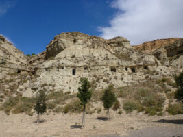 Felswohnungen in Bardenas Reales in Spanien