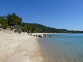 Blick auf den tollen Strand von Sithonia