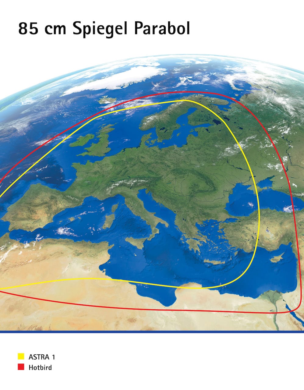 Empfangsreichweite Parabolspiegel 85cm