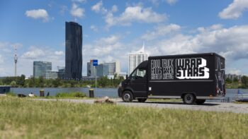 Der Food Truck von Wrap Stars mit einem Panoramablick