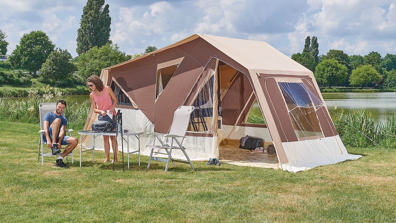 Der aufgebaute Faltcaravan Zambesi Foto(c)Trigano