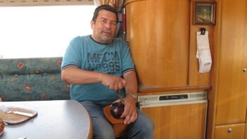 Die Kaffeemühle im Einsatz