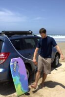 Am Strand campen mit der Road Shower