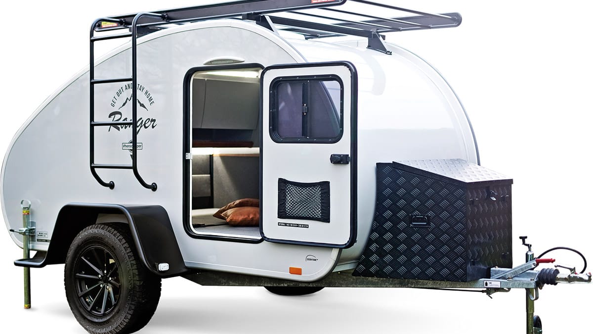 Der weisse Hero Camper Ranger ein Mikro Caravan