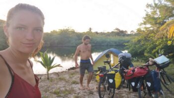 Camping Radreise Mexiko CostaRica Krokodilfluss