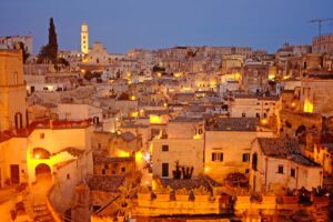 Matera am Abend während einer Italienreise