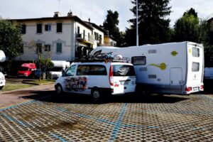 Parkplatz in Florenz auf Wohnmobil Italienreise