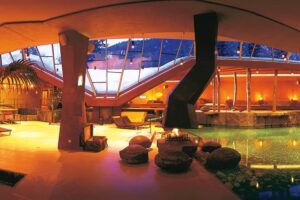 Caravanpark Sexten Innenansicht des Wellness Center auf dem Campingplatz