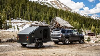 Wohnwagen ohne Gas: Plug and Play auf dem Campingplatz 11 Blick auf den Wohnwagen ohne Gas NS1 von Campworks