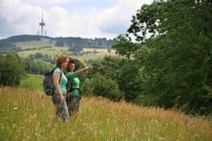 Wandern auf einer Campingtour durch Vogelsberg
