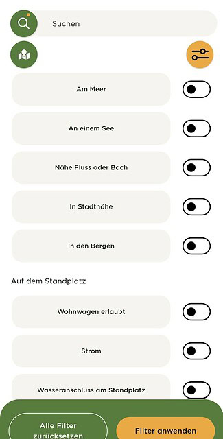 camping.info app filter 2