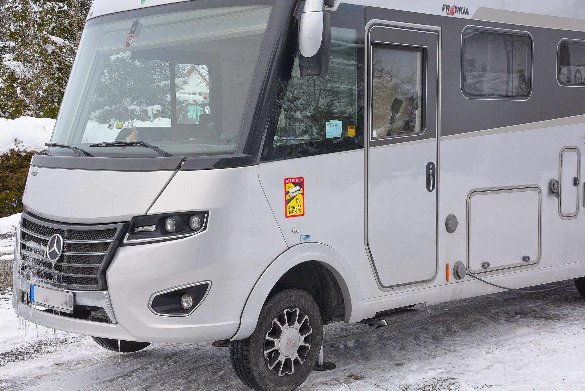 Frankreich Angles Morts Aufkleber für Toten Winkel am Wohnmobil