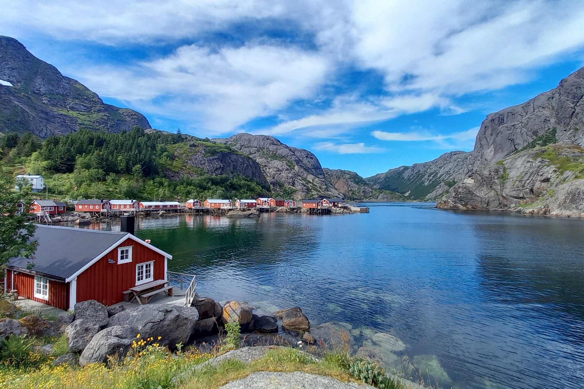 Lofoten Norwegen Museumsdorfes Nusfjord.