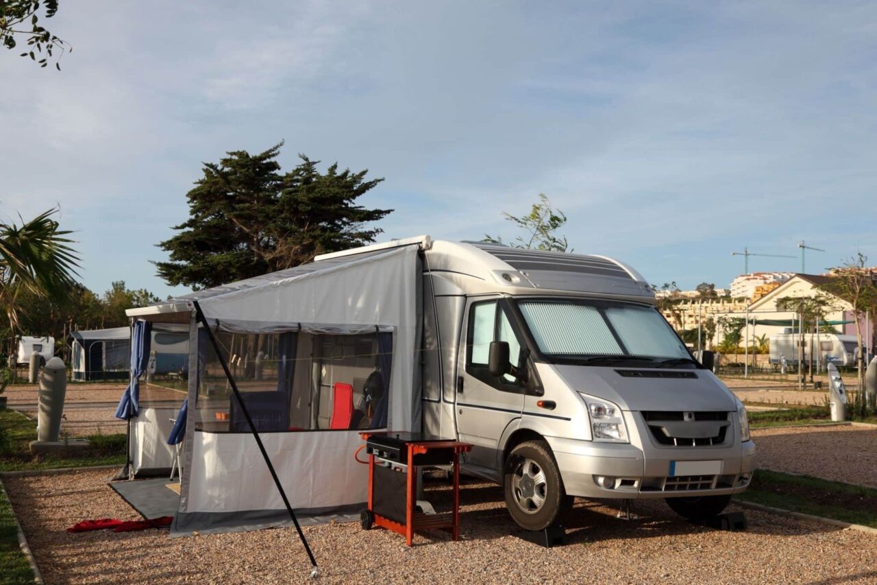 Windschutz Camping am Caravan