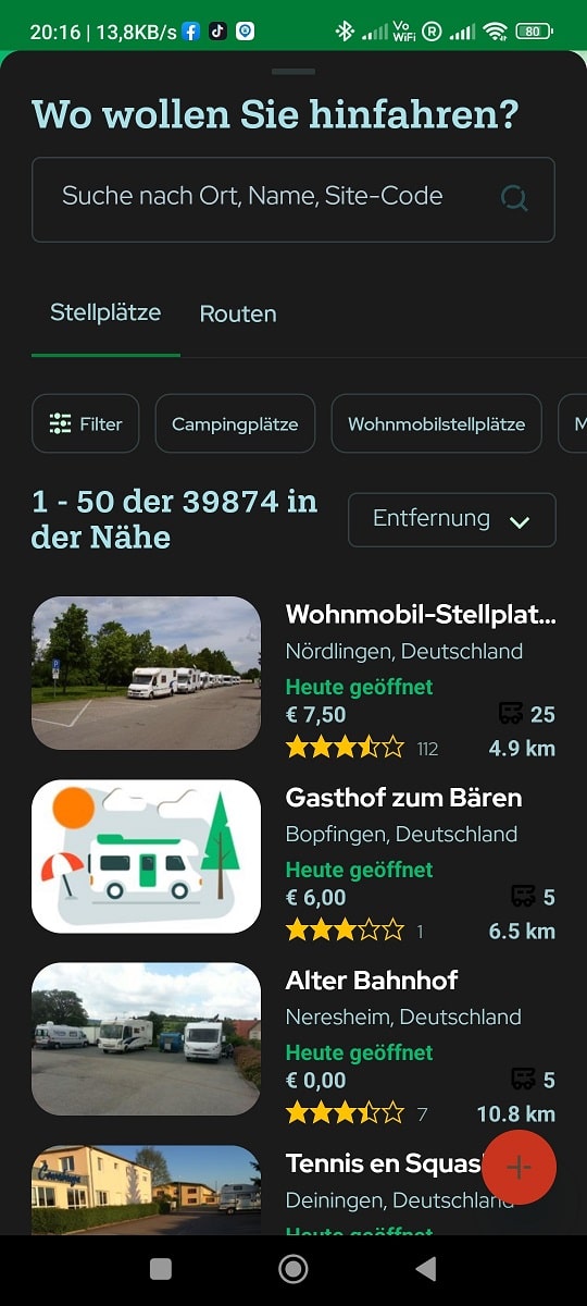 Camping Apps Campercontact Liste