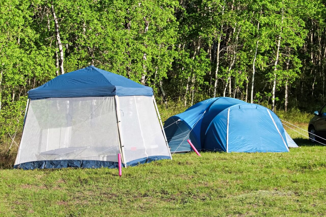 Camping Pavillon auf Zeltplatz