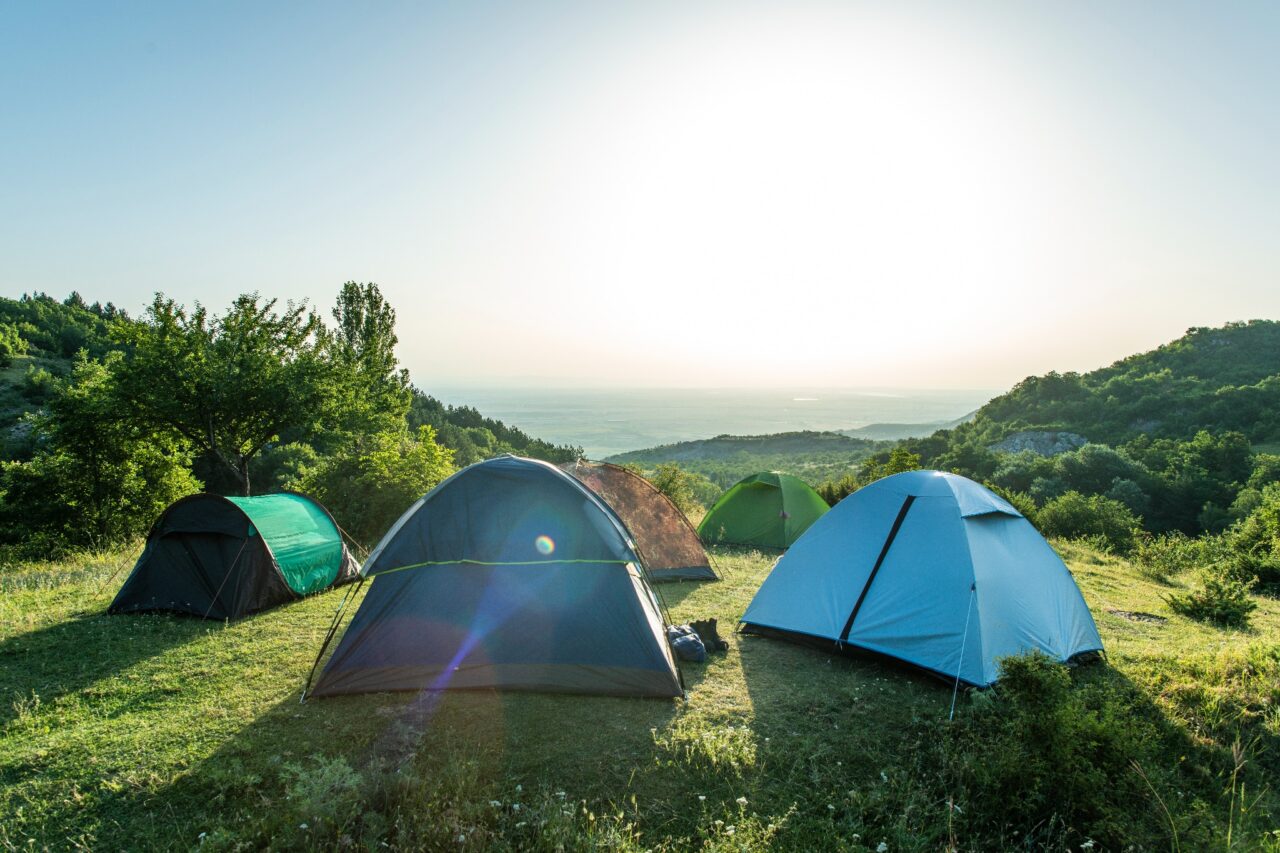 Camping Zelte Berg Meer