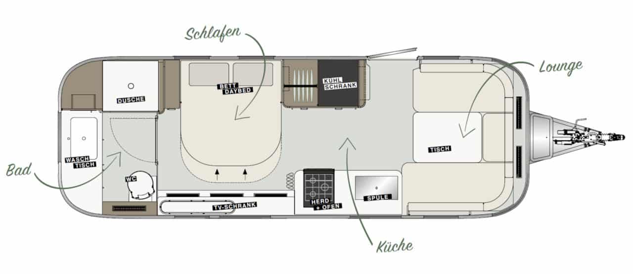 Airstream International 25IB Grundriss