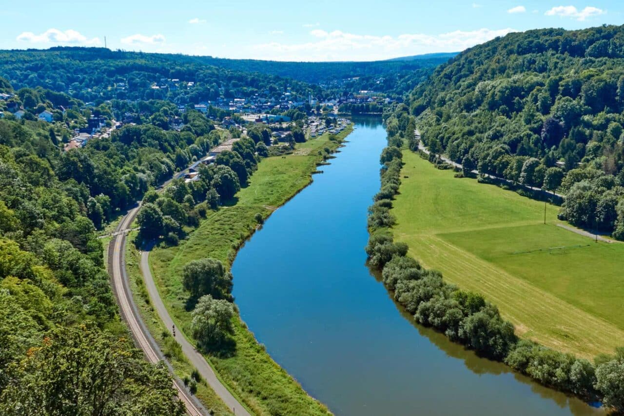 camping weser landschaft und fluss