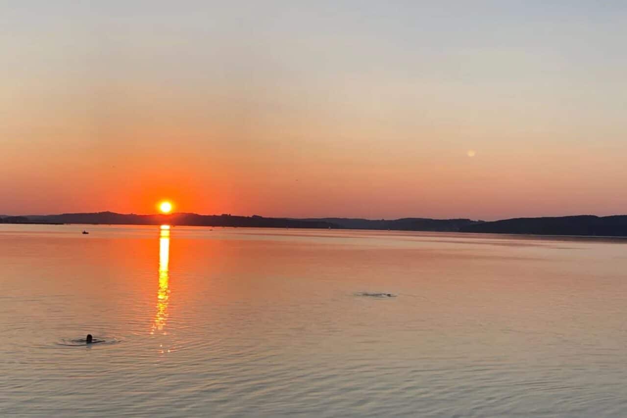Camping am Brombachsee: Traumurlaub im Fränkischen Seenland 1 grosser brombachsee bei sonnenuntergang
