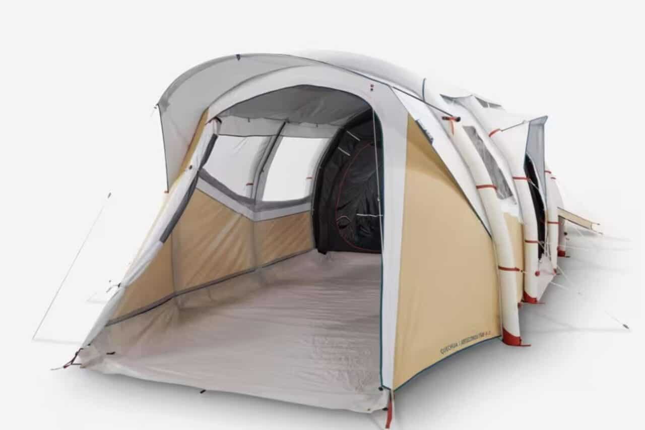 decathlon quechua familienzelt air seconds 63 fresh black fuer 6 personen in 3 schlafkabinen