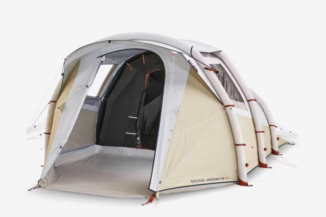 decathlon quechua familienzelt aufblasbar air seconds 41 fresh black fuer 4 personen