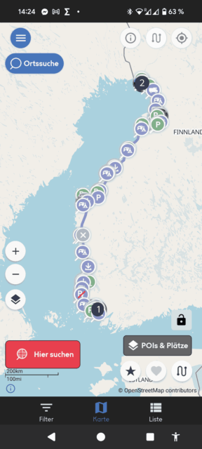 nordcamp app karte campingplaetze skandinavien