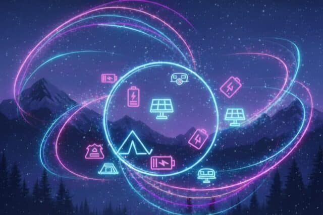 camping symbole berge