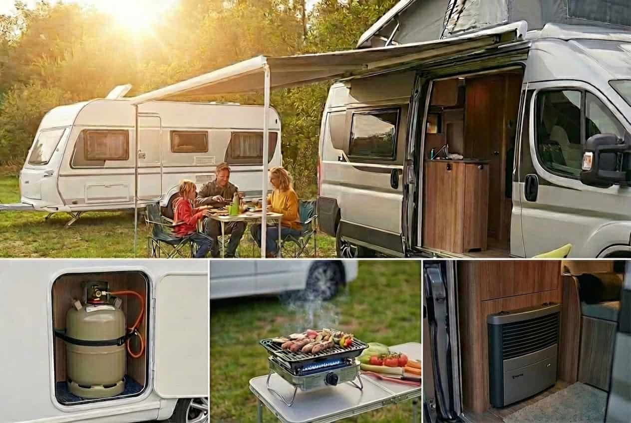 Wohnmobil mit Außenküche und Grill für Camping & Roadtrip.