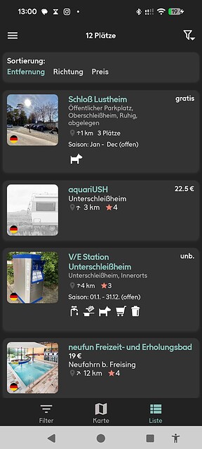wellnesscamp screenshot plaetze