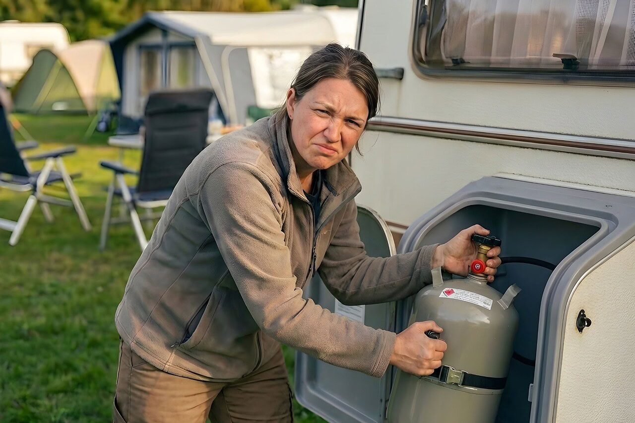 gasflasche ventil klemmt camping